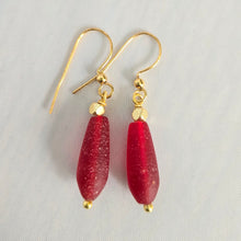 Load image into Gallery viewer, Beach Glass Earrings -10 colors available