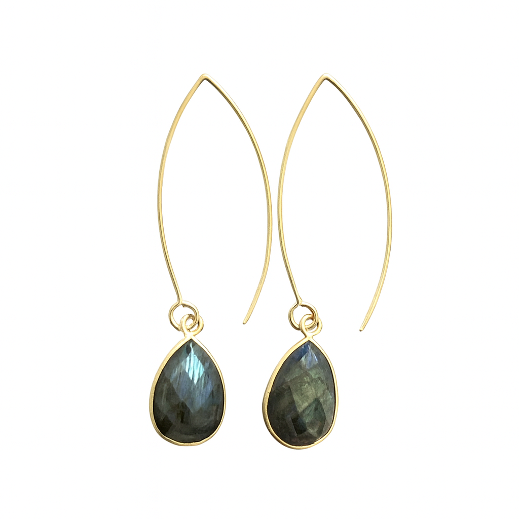 Beautiful Faceted Labradorite Earrings Handcrafted