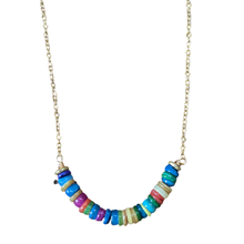 Load image into Gallery viewer, Rainbow Heishi and Chain Boho Stack Necklace
