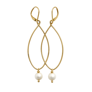 Elegant handcrafted Gold Plate and Freshwater Pearl Earrings