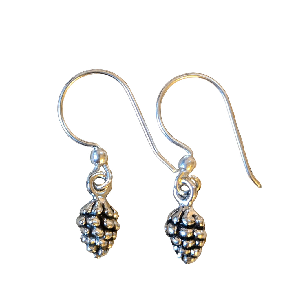 Silver Pine Cone Earrings- So Sweet!