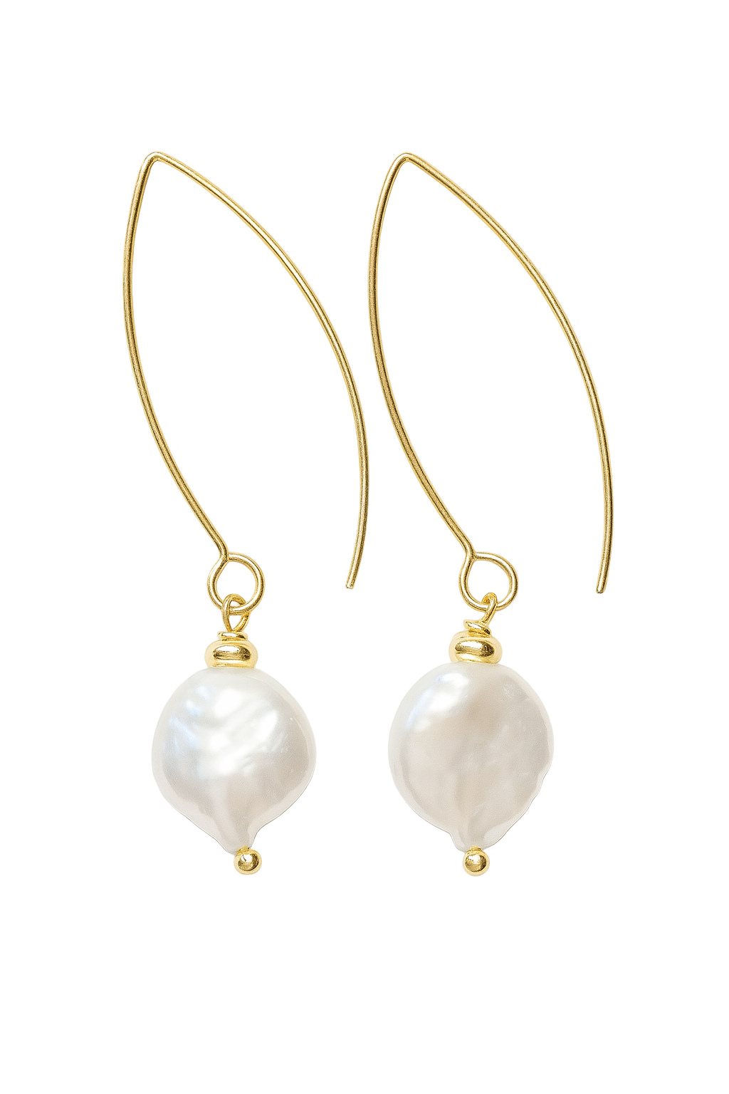 Lustrous White Coin Pearl Earrings
