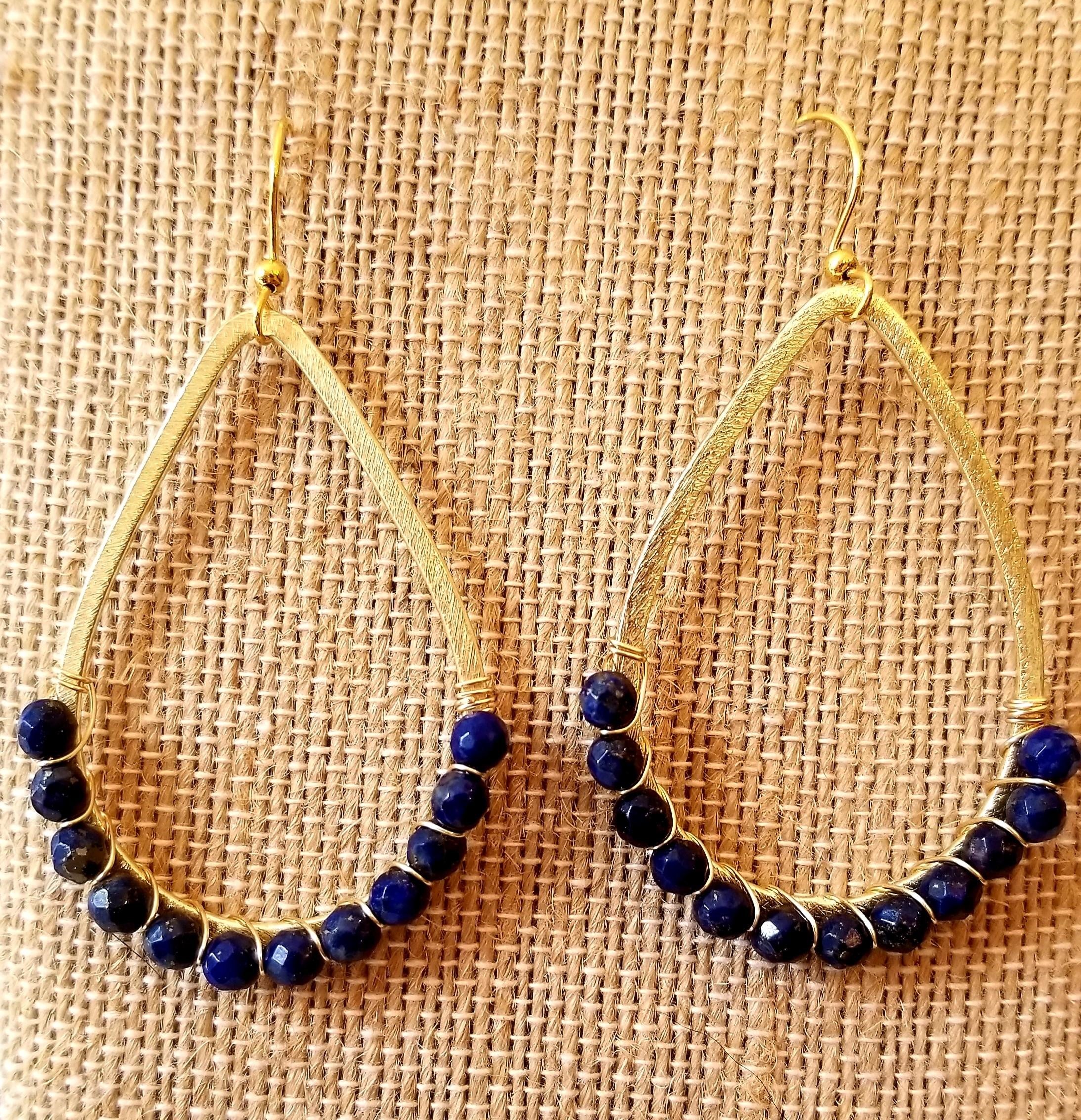 Lapis Lazuli Teardrop Beads for Jewelry Making - Dearbeads